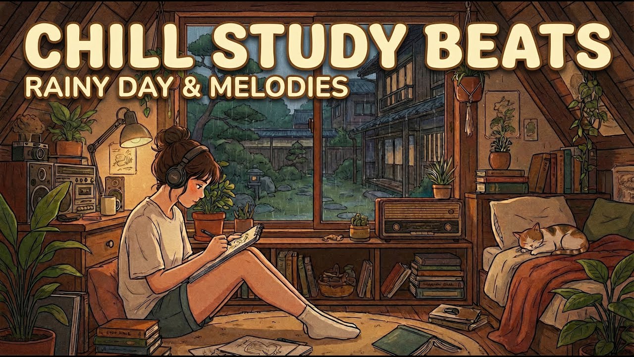 [STUDY WITH ME] 1-HOUR POMODORO / calm piano / 🕯️ Cozy Night at Home 🌧️