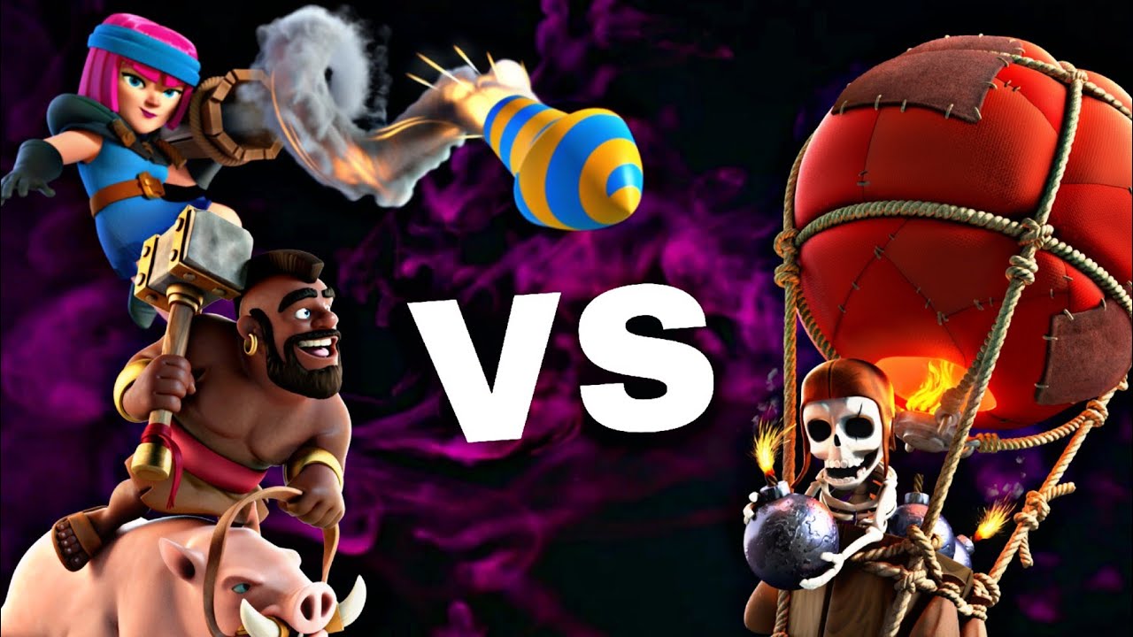 【クラロワ】vs進化ロケ子！ボムバル対クエイクホグのリプ解説/Balloon cycle replays vs EQ Hog