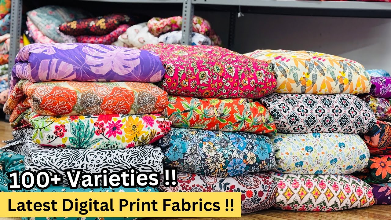 New Digital Print Fabrics Wholesale Market | Fabrics Wholesale Market Surat | Chinon , Satin Fabrics