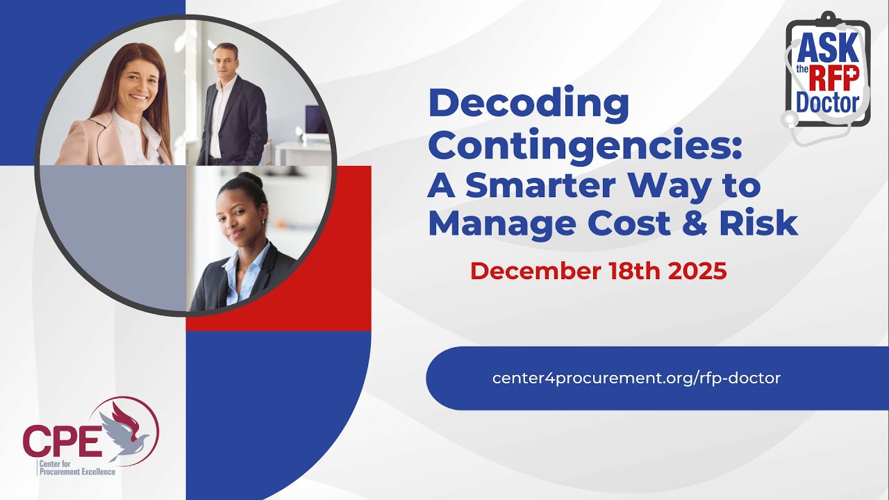 📢 *Did contingency costs quietly inflate your project pricing?* Watch the LIVE RFP DOCTOR -Dec 2025
