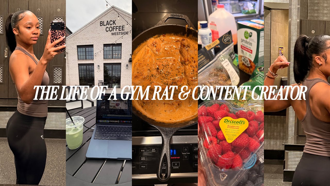 vlog : life of a gymrat & content creator (detailed workouts, meal prepping, editing + more)