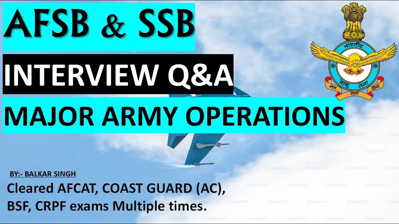 AFSB INTERVIEW IMPORTANT QUESTION & ANSWER SSB || INDIAN ARMY MAJOR OPERATION|| @PlusGrade.Official