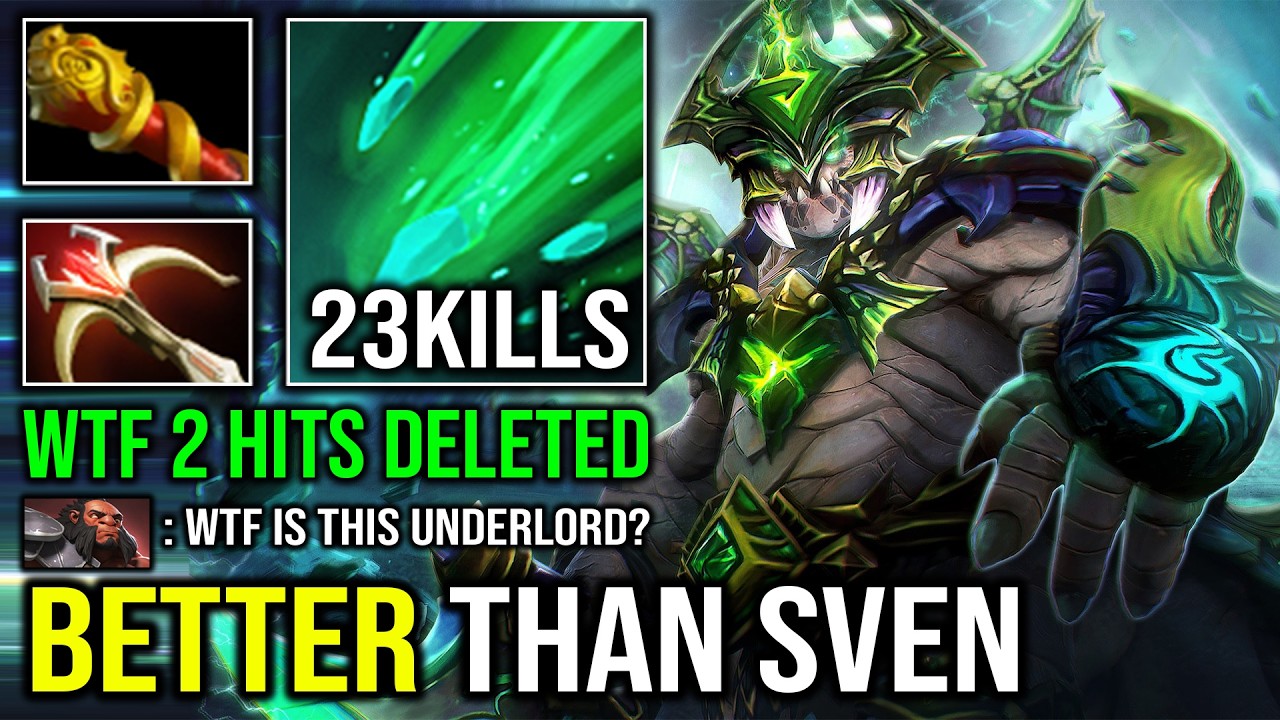 BETTER THAN SVEN 2 Hits Deleted 1v5 Super Cleave Imba Right Click Underlord Hard Carry Dota 2