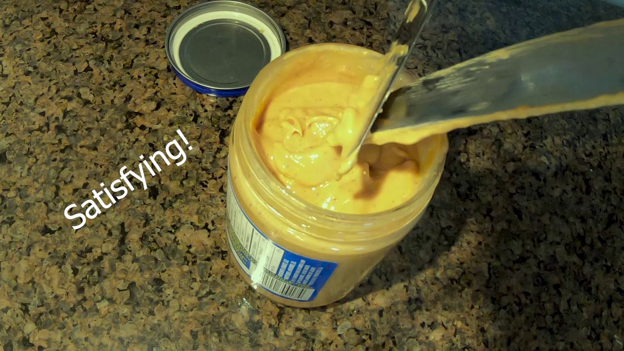 Mixing a Brand New Jar of Adams Natural Peanut Butter