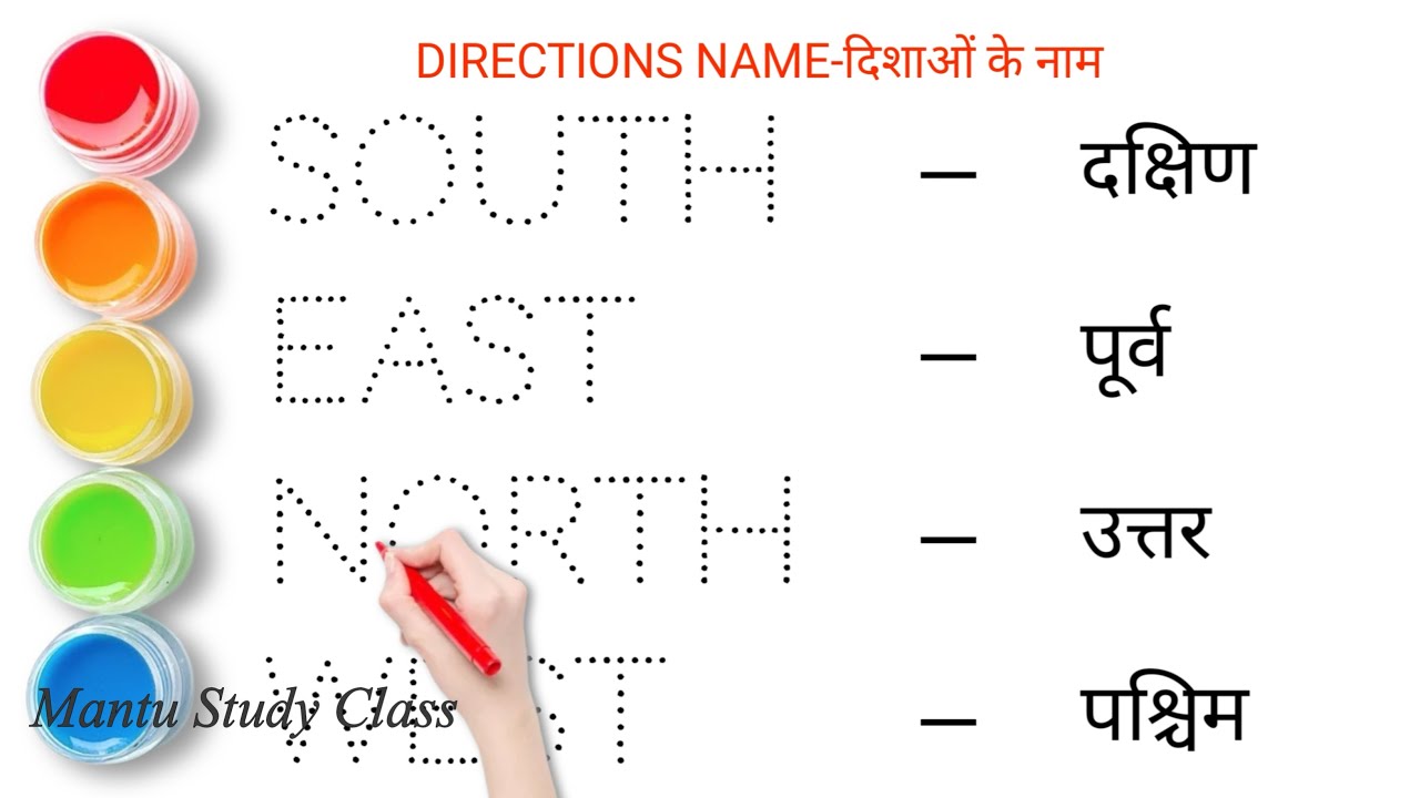 Directions name in Hindi and English || दिशाओं के नाम || Directions name || Mantu Study Class