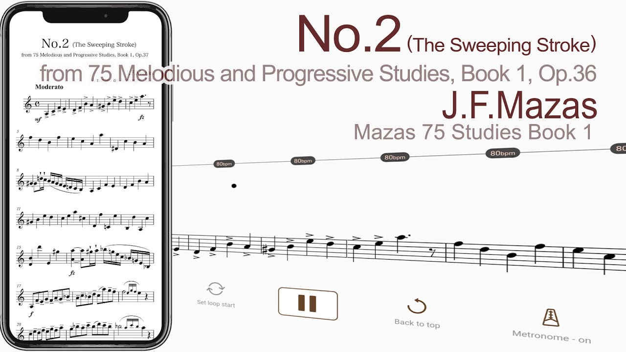 No.2 (The Sweeping Stroke) | J.F.Mazas【 Violin Sheet Music 】