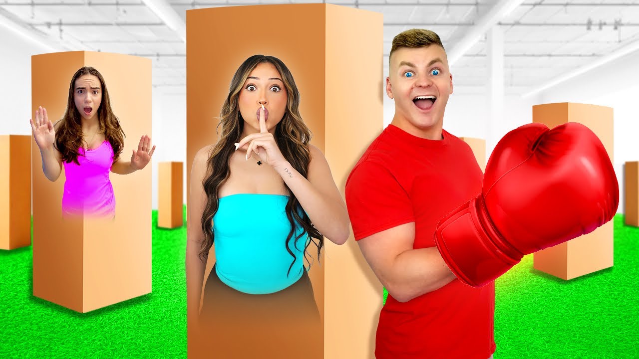 EXTREME HIDE AND SEEK IN BOXES CHALLENGE!