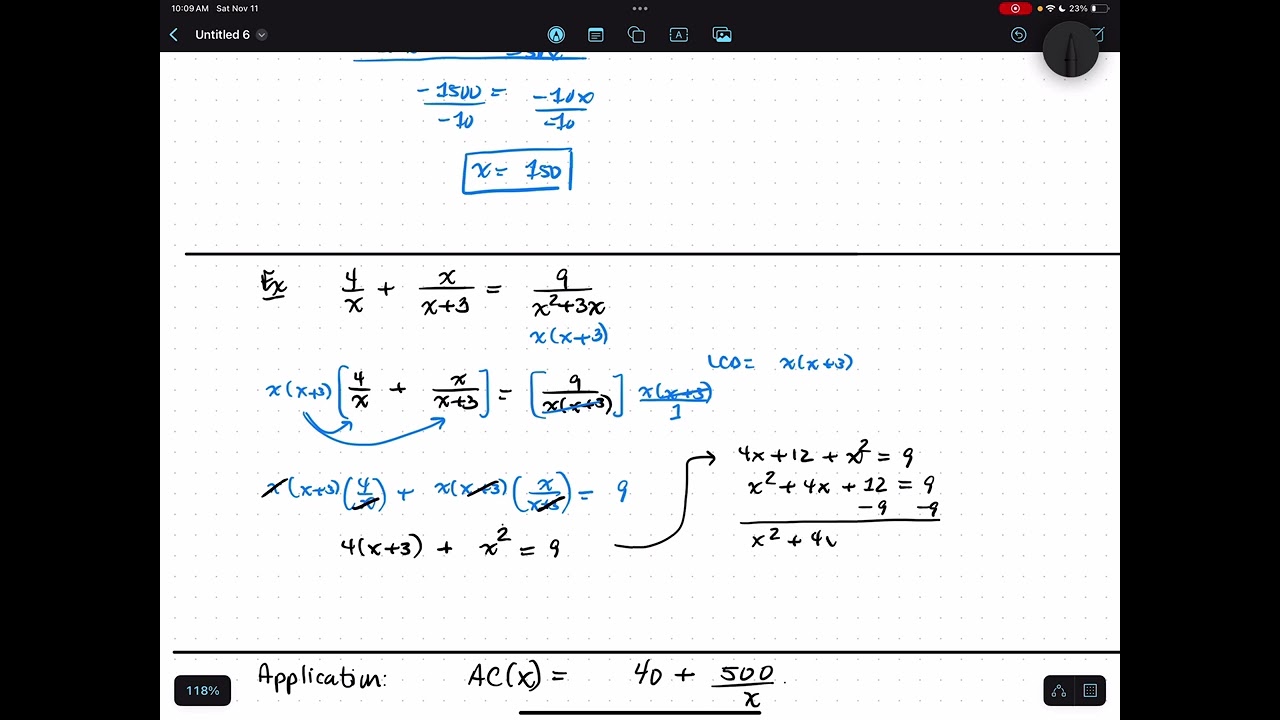 Solving Equations Involving Rational Expressions