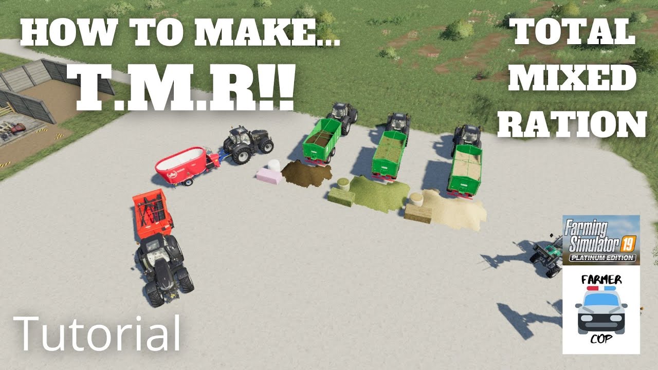 Как приготовить полный смешанный рацион (TMR) в Farming Simulator 19!!