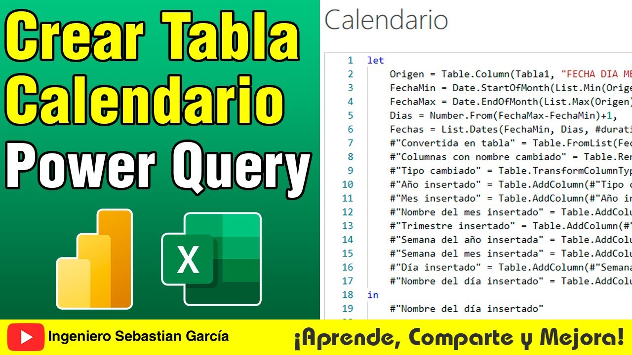 Crear Tabla de Calendario en Power Query