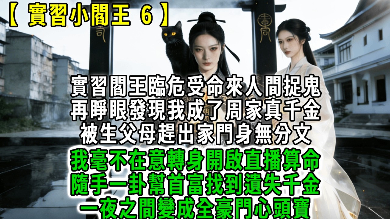 實習小閻王6.實習閻王臨危受命來人間捉鬼，再睜眼發現我成了周家真千金，被生父母趕出家門身無分文，我毫不在意轉身開啟直播算命，隨手一卦幫首富找到遺失千金，一夜之間變成全豪門心頭寶！#荷上清風 #爽文