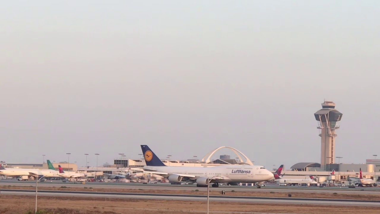 Lufthansa Boeing 747-8 reg. D-ABYR, LH 451 LAX-, FRA, Take-off, 4 August 2018