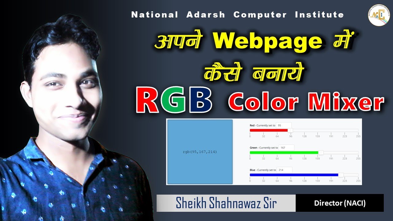 RGB Color Mixer in Your Webpage using HTML CSS and JavaScript
