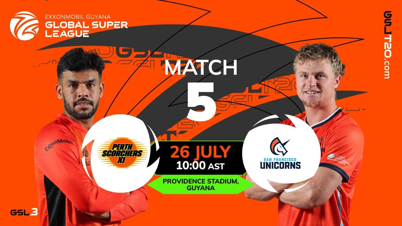 LIVE | Match 5 | San Francisco Unicorns vs Perth Scorchers XI | GSL T20 2026