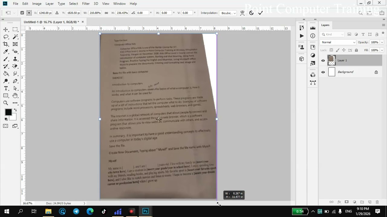 Photoshop paper text color