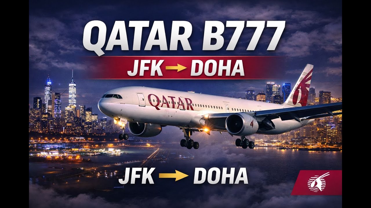 B777 Transatlantic | JFK-Doha | Qatar Airways MSFS Cockpit