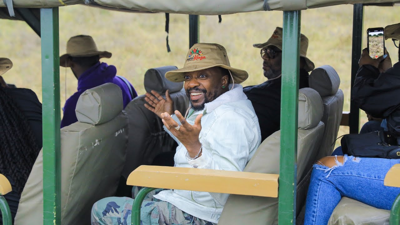 American singer Anthony Hamilton visits Nairobi National Park in Kenya