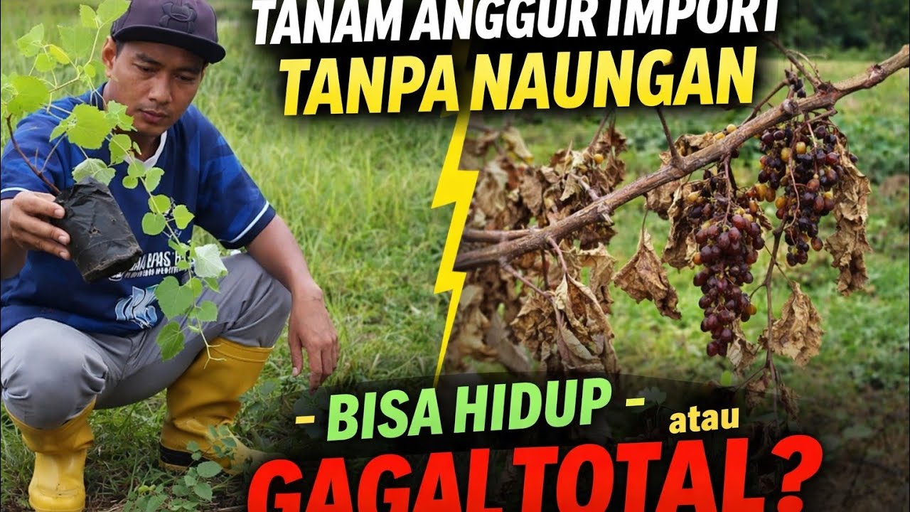 NEKAT !!! TANAM ANGGUR IMPORT TANPA NAUNGAN 😎