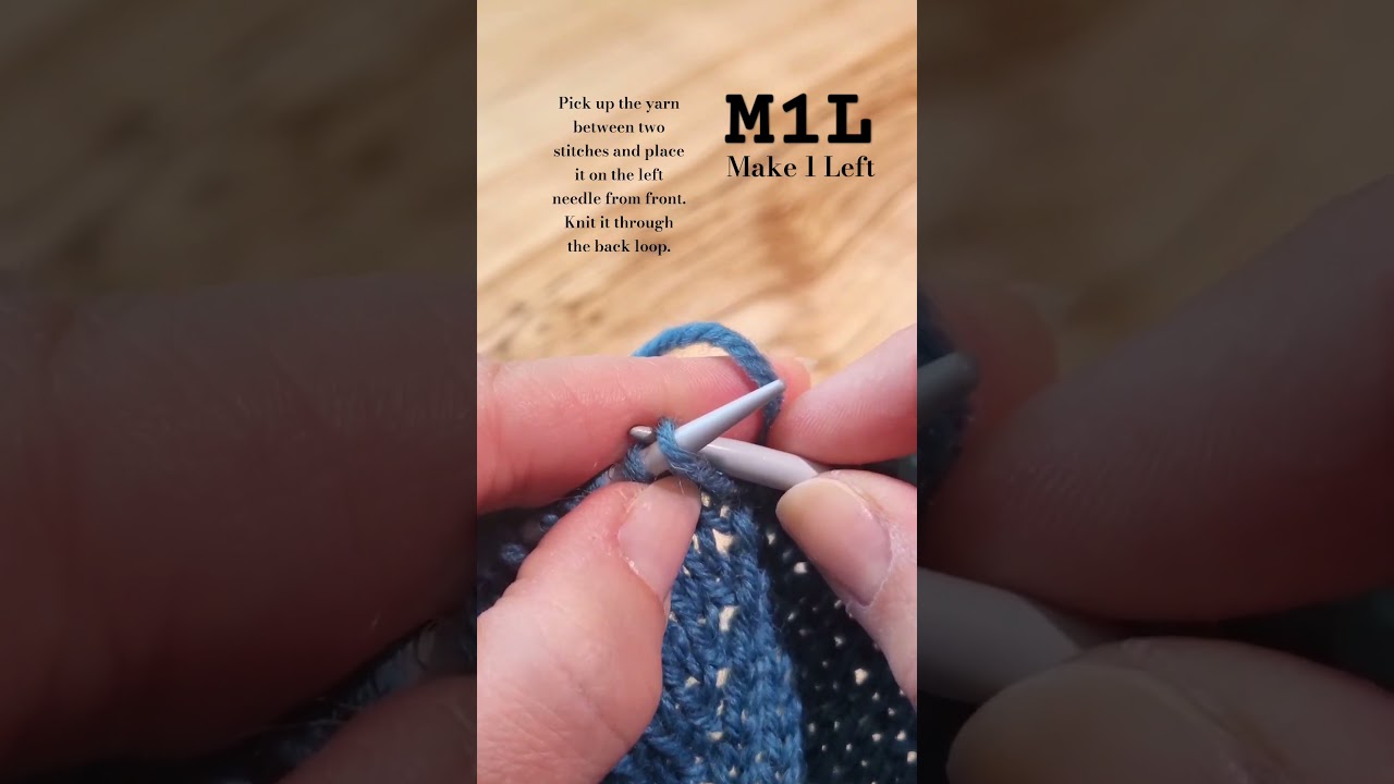 M1L - How To Make 1 Left Leaning increase - DIY knitting tutorial #howto #diy #knitting #increase