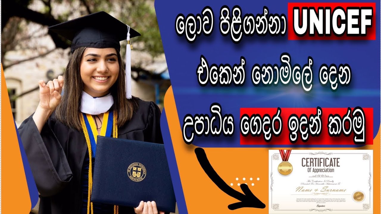 UNICEF Free Online Courses with Certificate | ලොව පිළිගත් පාඨමාලාවක් නොමිලේ කරන්න අවස්ථාවක්