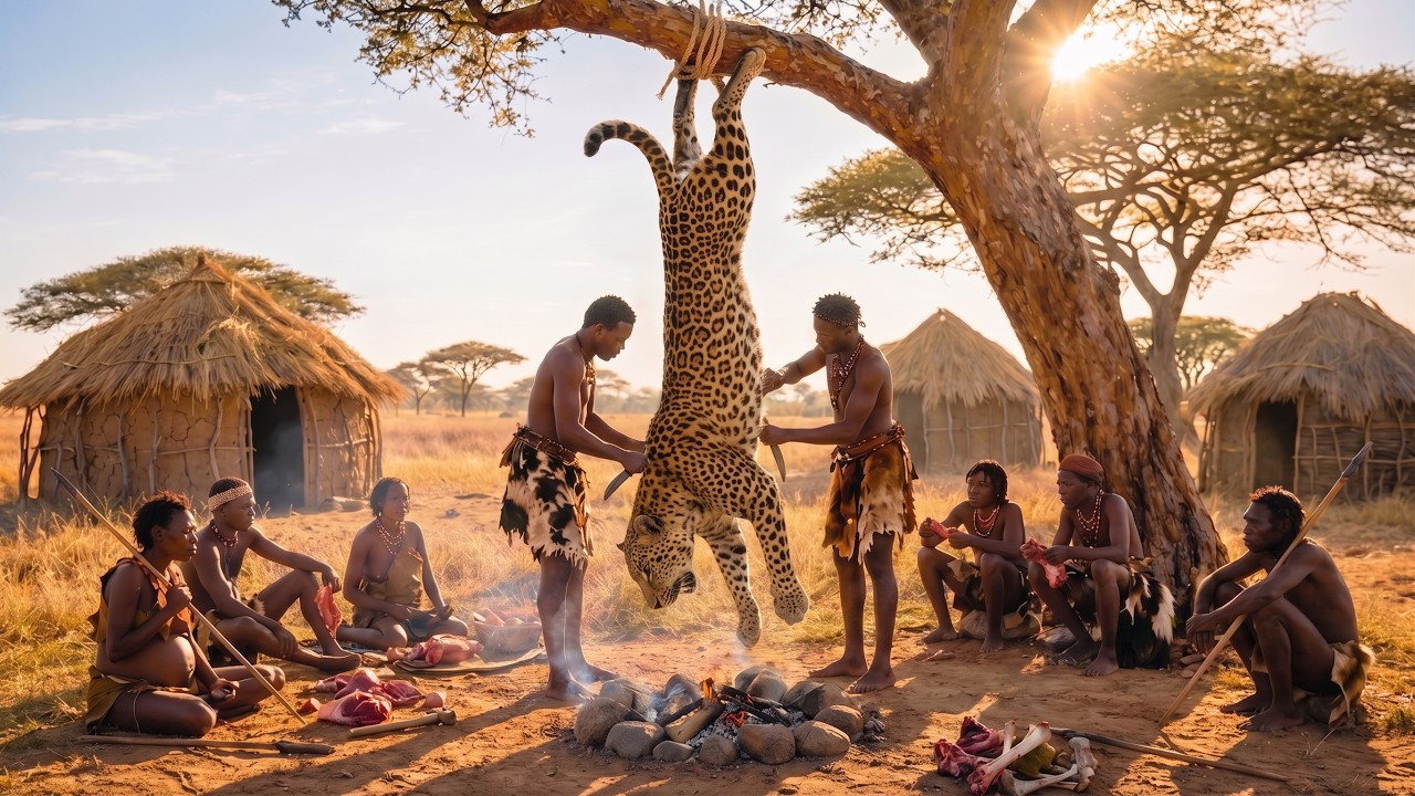 Savanna Survival Story | Early Human Hunts Giant Leopard &mdash; Fire Turns Survival Into Evolution