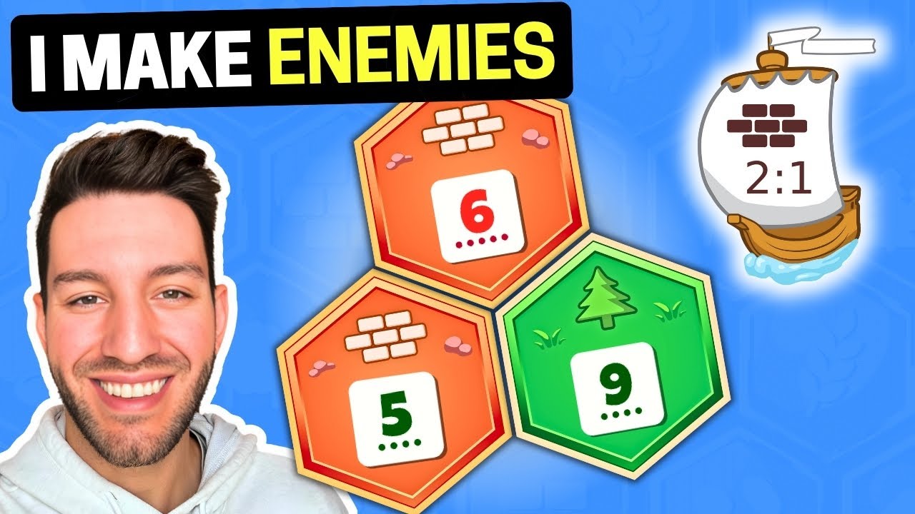 I Play a CUT-THROAT Ranked Catan Game - Brick Port Strategy