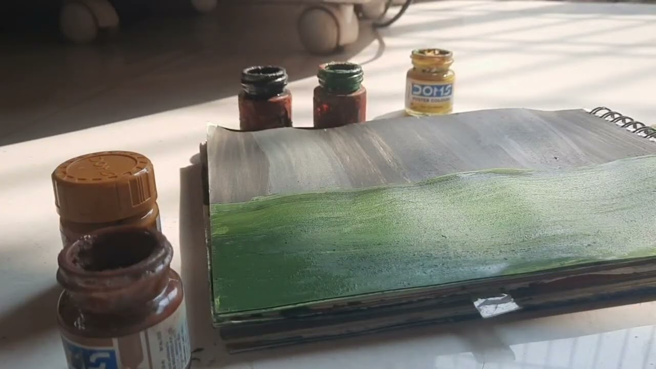  Easy Poster Color Painting|Midnight Blooms ✨🌙#PosterColor#EasyPainting#ArtForBeginners#FloralArt