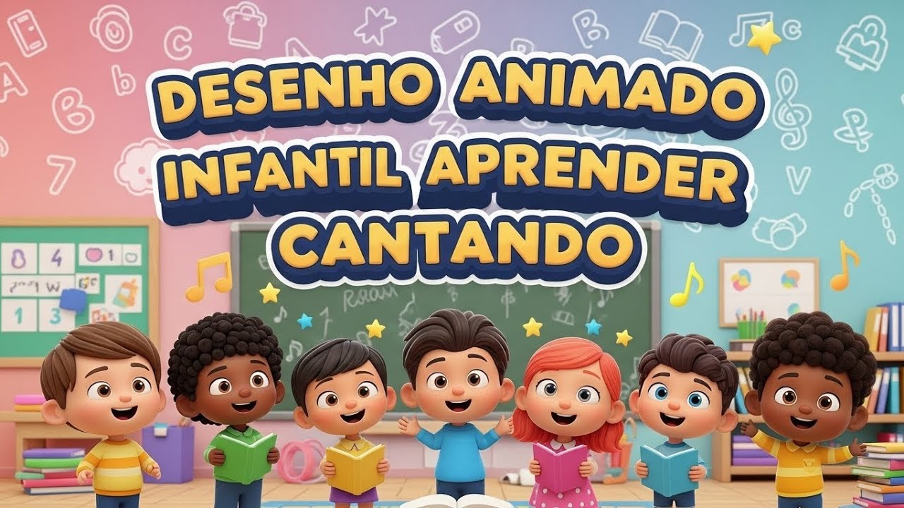 Desenho animado infantil com música alegre para bebês e crianças pequenas