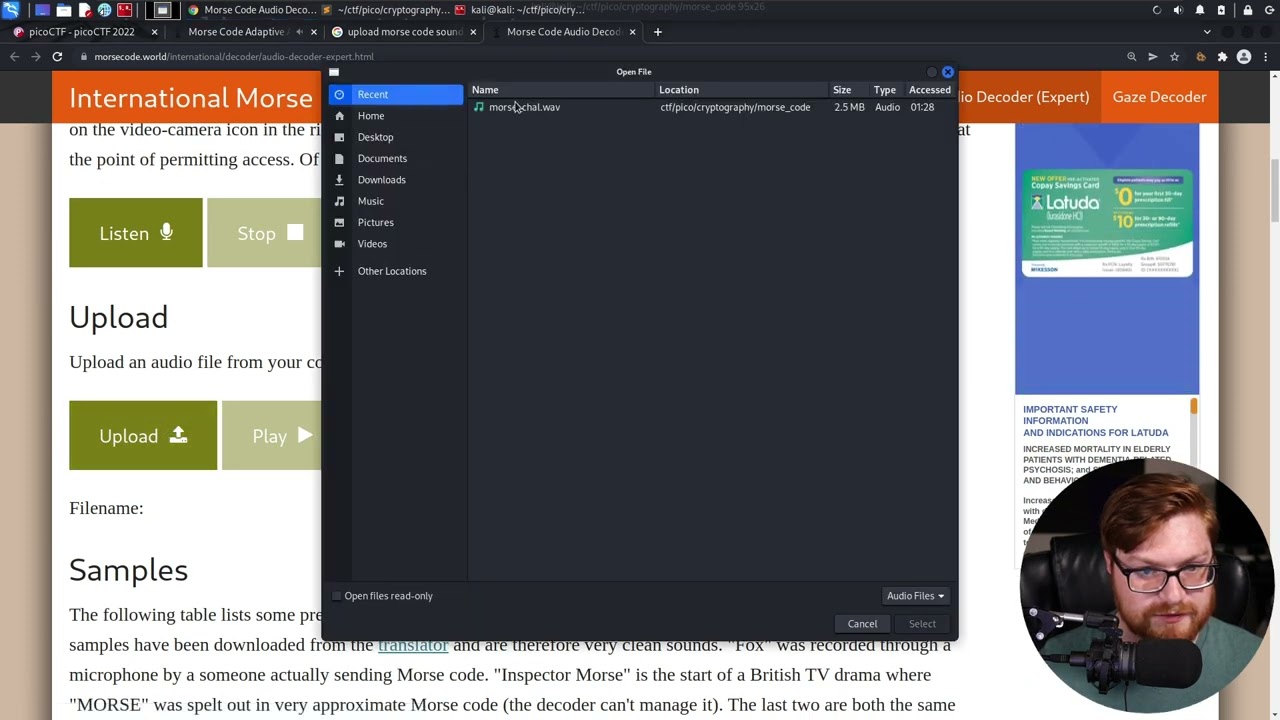 Код Морзе для CTF (PicoCTF 2022 #16 'morse-code')