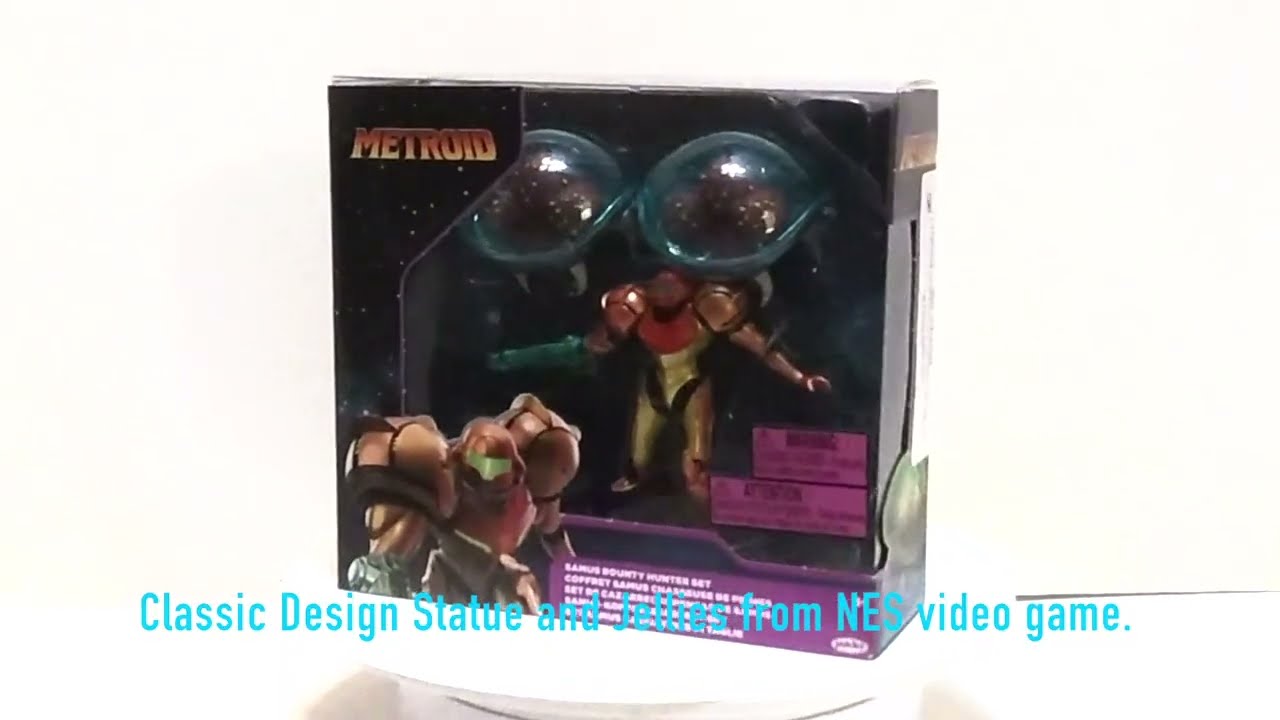 Jakks Pacific 3 Inch Tall Samus Metroid 1 NES Figure Statue with Floating Jelly Metroids