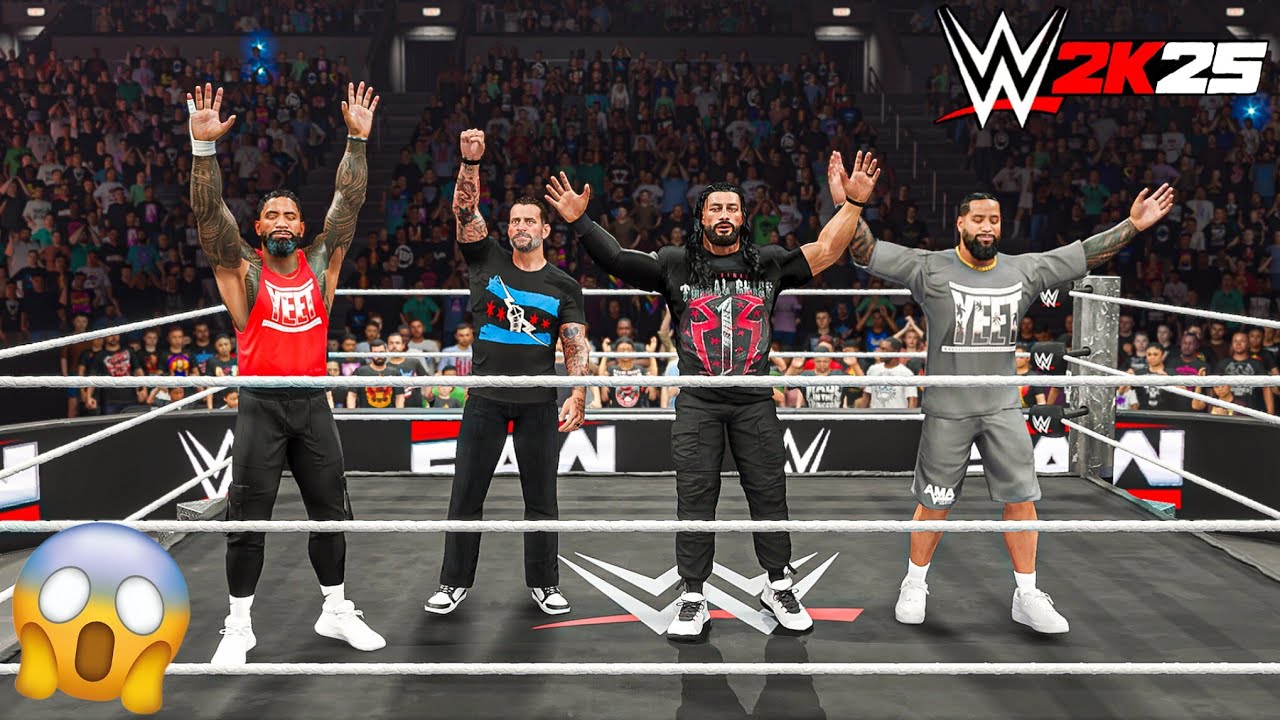 Групповой бой Романа Рейнса против Брока Леснара на Monday Night Raw &mdash; геймплей WWE 2K25