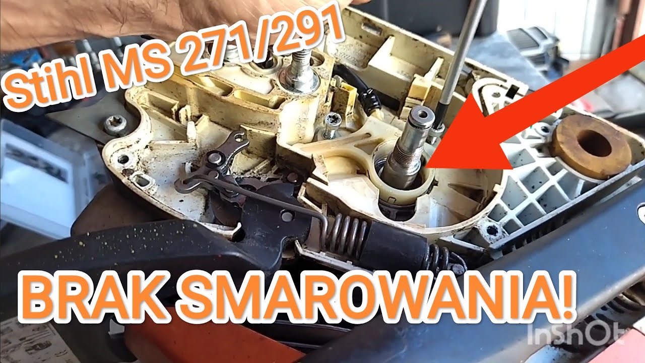 Stihl MS271 MS291 brak smarowania łańcucha, dlaczego nie smaruje? Jak wymienić pompkę oleju?