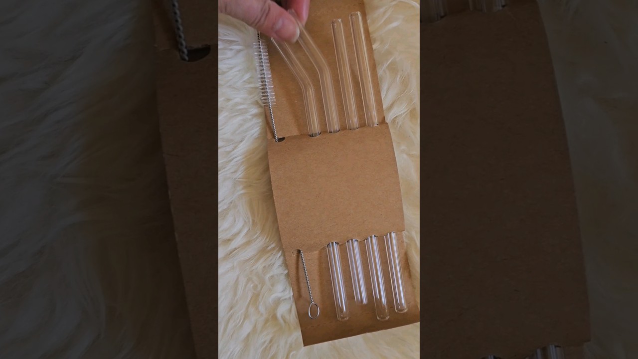 Transparent Glass Straws Pack of 4and brush #review #straws #drinkingtools #lifestylegossips