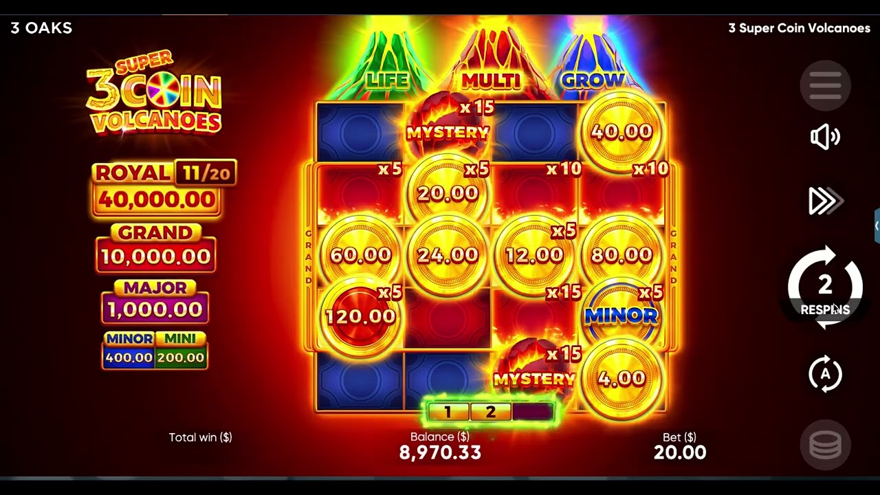 3 Super Coin Volcanoes 11K win !