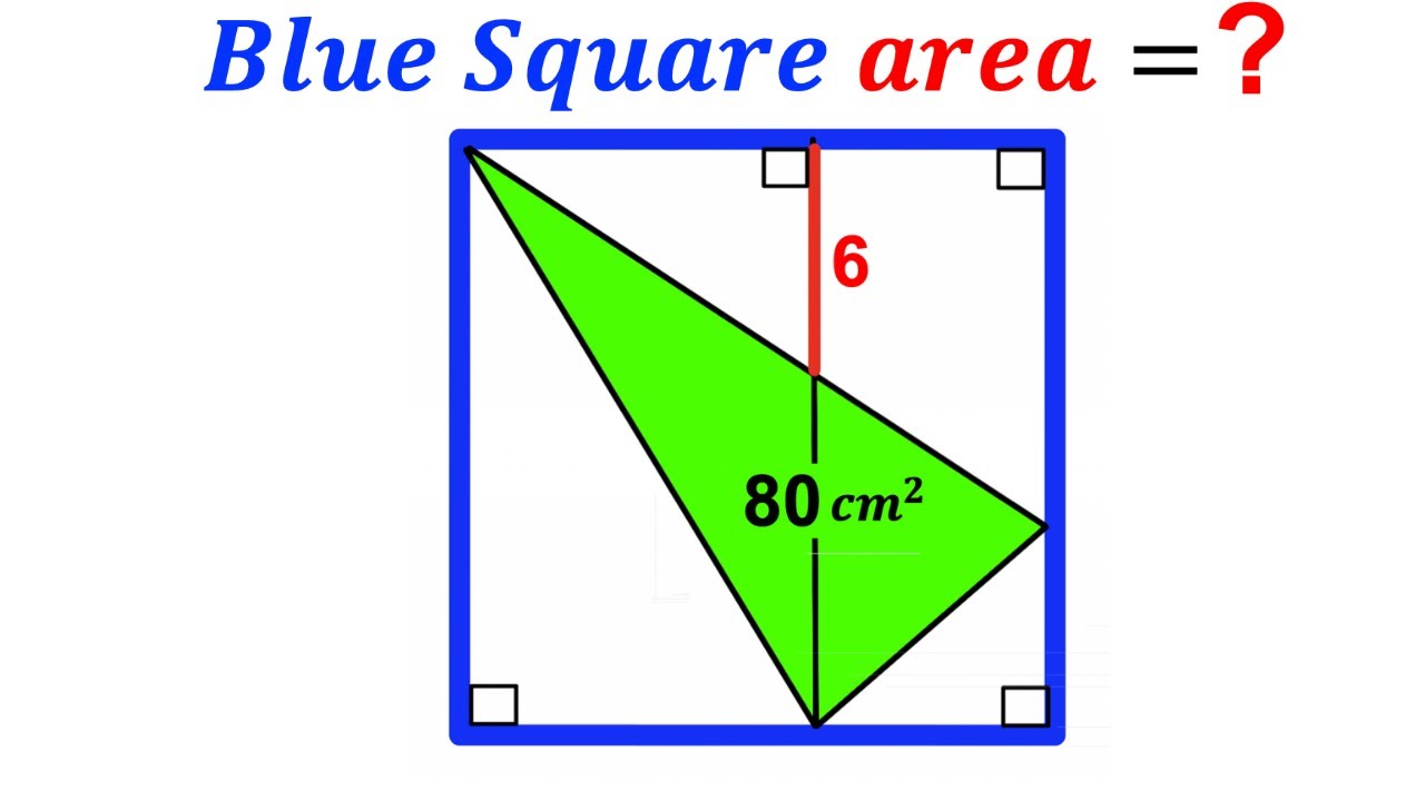 Can you find area of the Blue Square? | (Triangle) | 