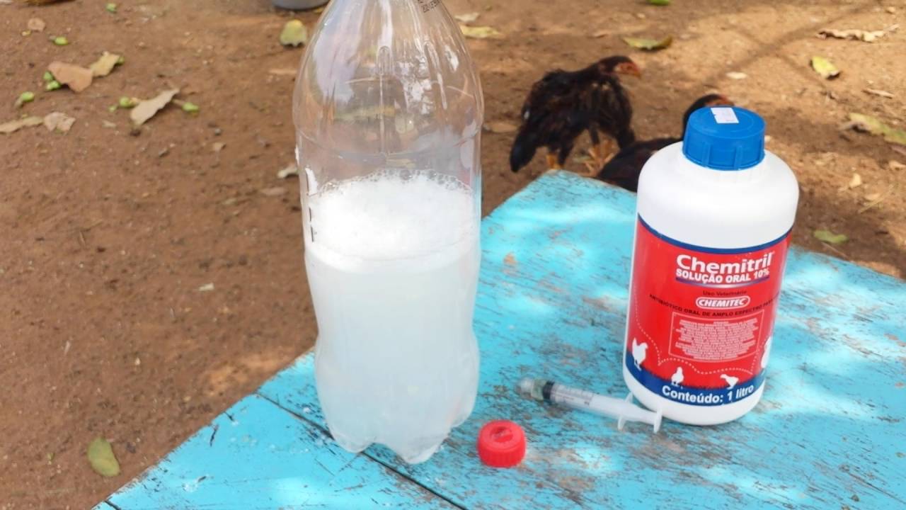 S&eacute;rie medicamentos para pintinhos livres de doen&ccedil;as(Chemitril oral 10%)