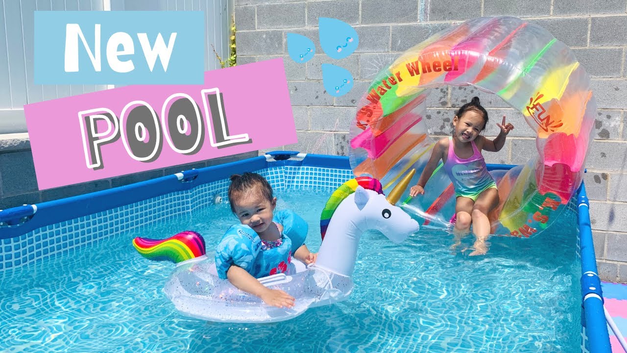 New Intex pool Vlog | Unicorn Float | Giant Hamster Wheel | Pool Games