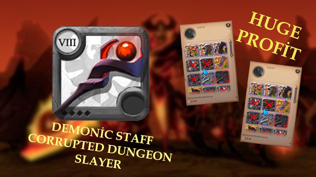 DEMONIC STAFF HUGE PROFIT!!! SLAYER CORRUPTED DUNGEON ALBION ONLINE