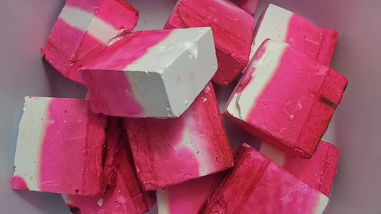 11 BLOCKS PINK DYED Z + PEARLY GYM CHALK CRUMBLE-ASMR