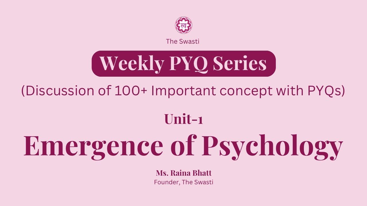 Most Important 50 PYQs | Unit-1 Emergence of Psychology | UGC-NET/JRF | By Raina Bhatt