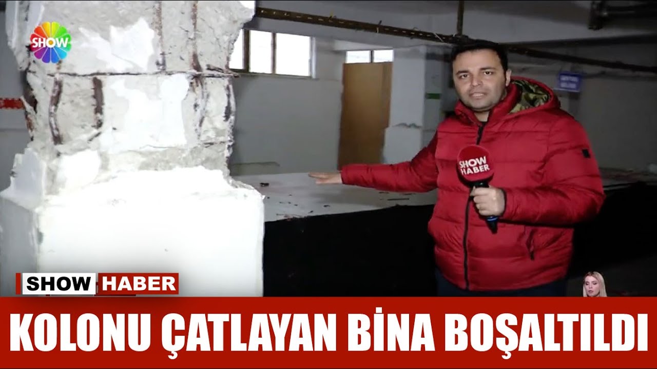 Kolonu çatlayan bina boşaltıldı