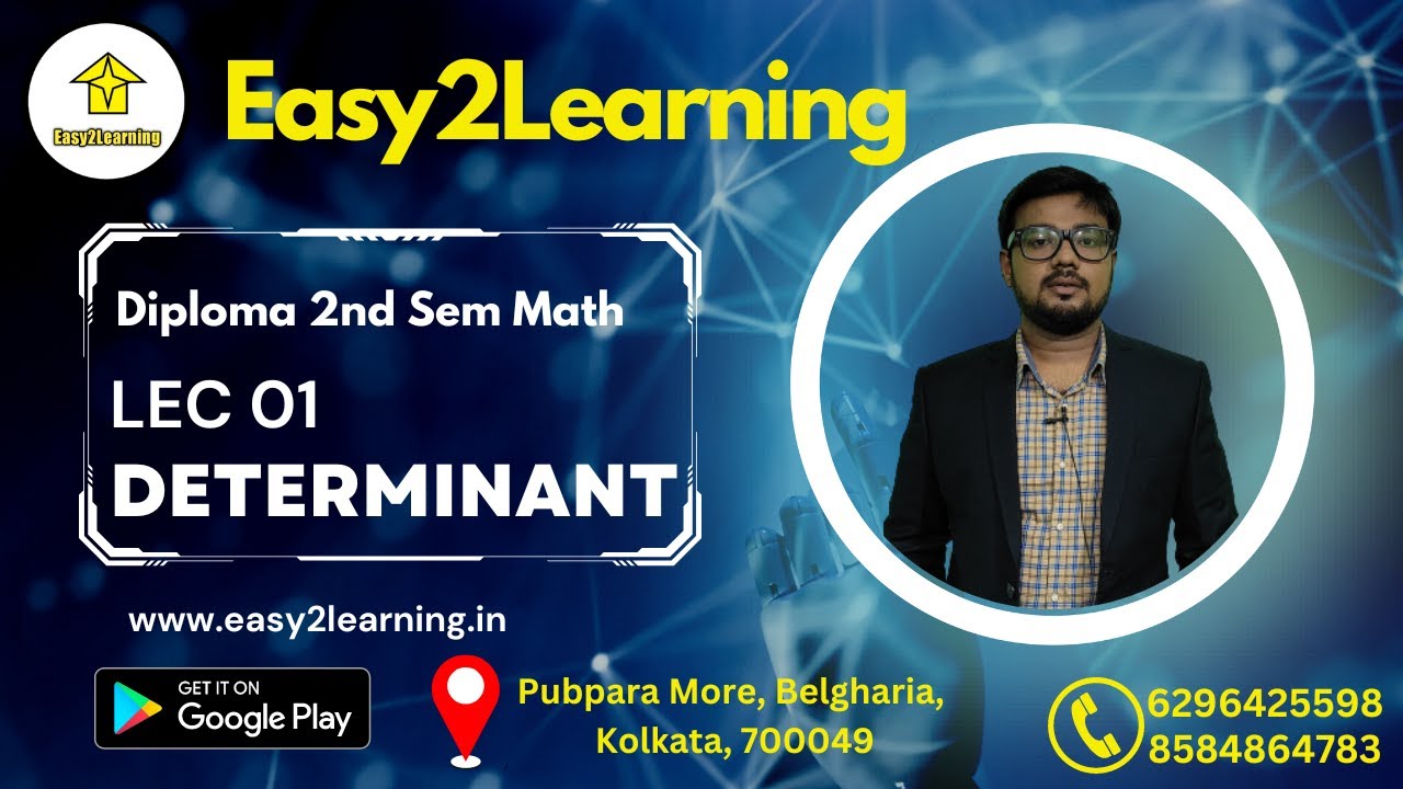 Diploma 2nd Sem Math | Lec 01 Determinant Introduction | By David Sir