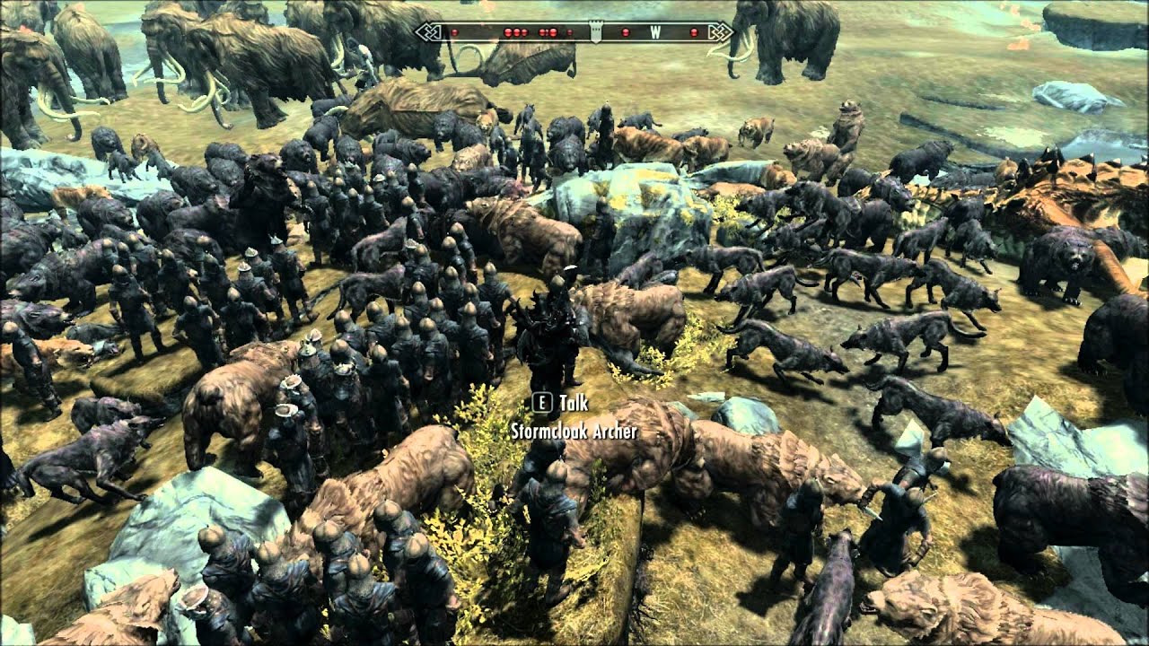 15 Dragons vs 100 Giants, 50 Mammoths, 100 Archers, 200 Wolves / Bears?, 30 Spirit Trolls On Skyrim