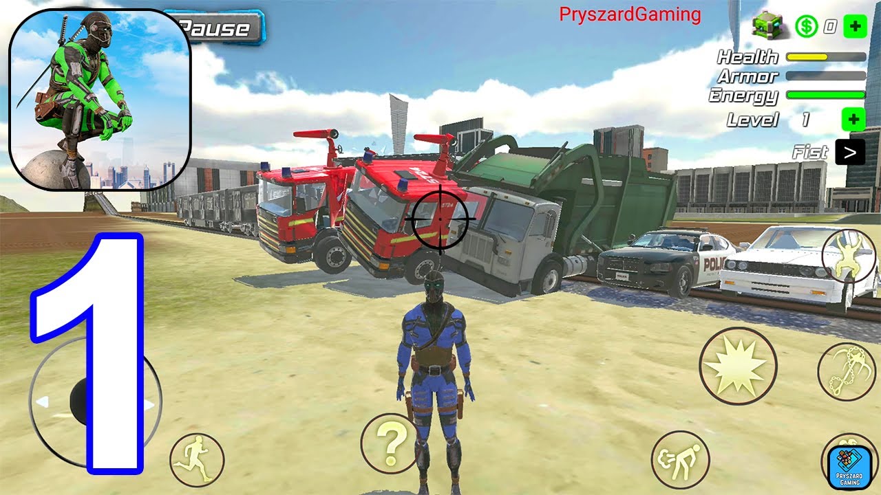 Green Rope Hero: Vegas City - Gameplay Walkthrough Part 1 Can Cars Stop Train Metro (Android,iOS)