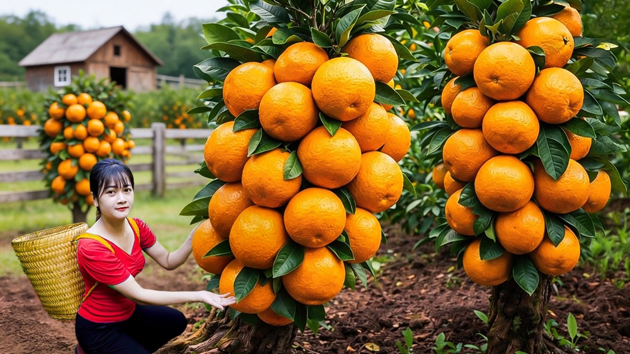 Ly Trieu Ca: Harvesting giant sweet oranges | How to make traditional sweet and sour orange ribs!