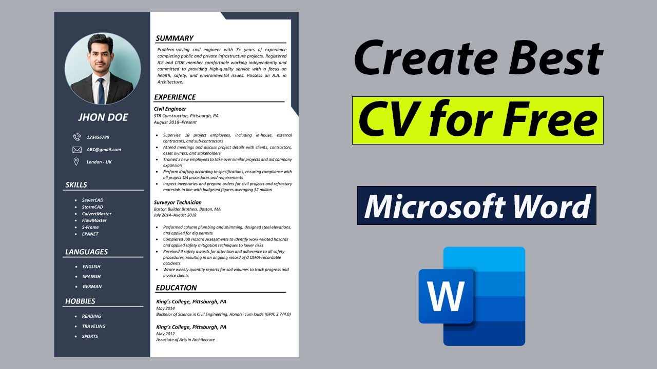 Создайте лучшее резюме бесплатно в MS Word | Лучший формат резюме 2025 года