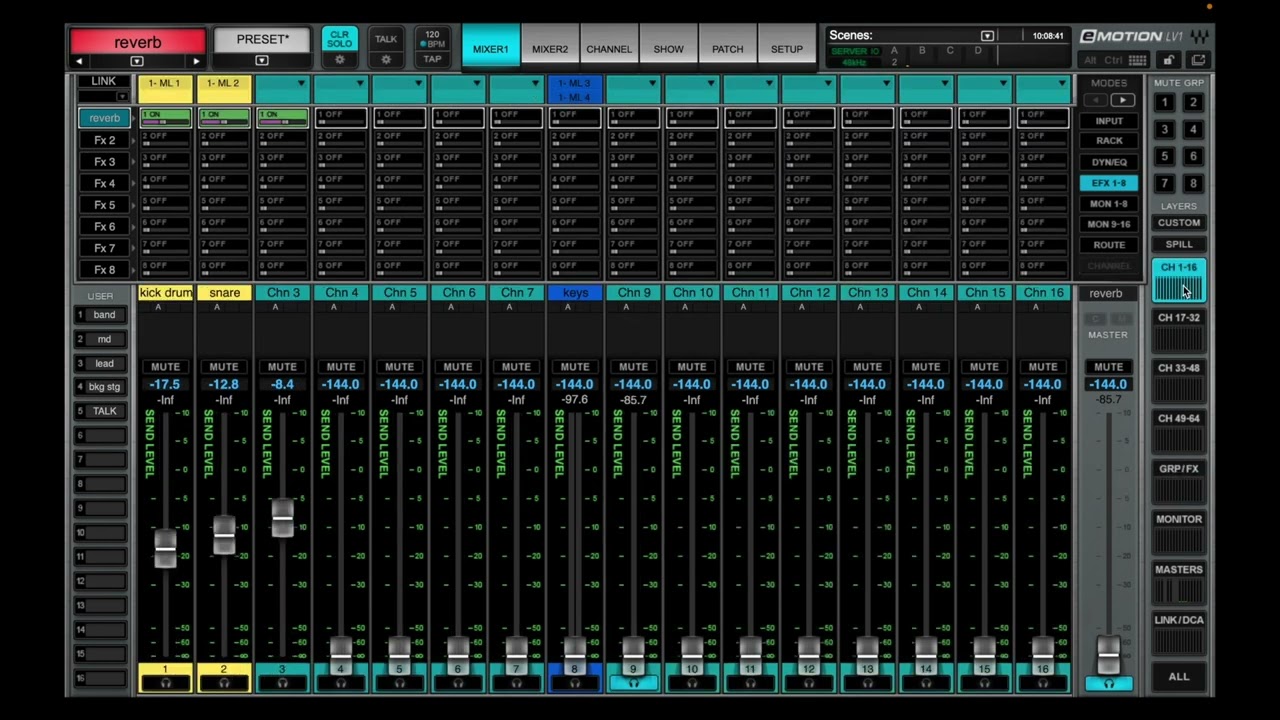 FX and Monitor Sends Waves LV1