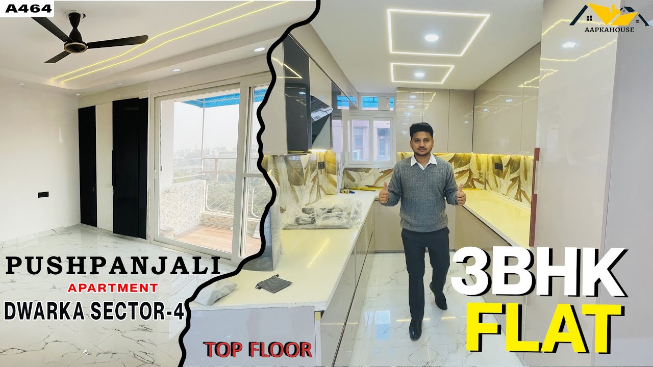 Best 3BHK Flat in Dwarka Sector 4? | Pushpanjali Apartment with Full Day Light