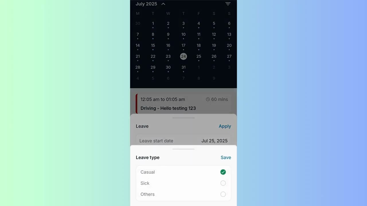 Staff leave management - Staff App