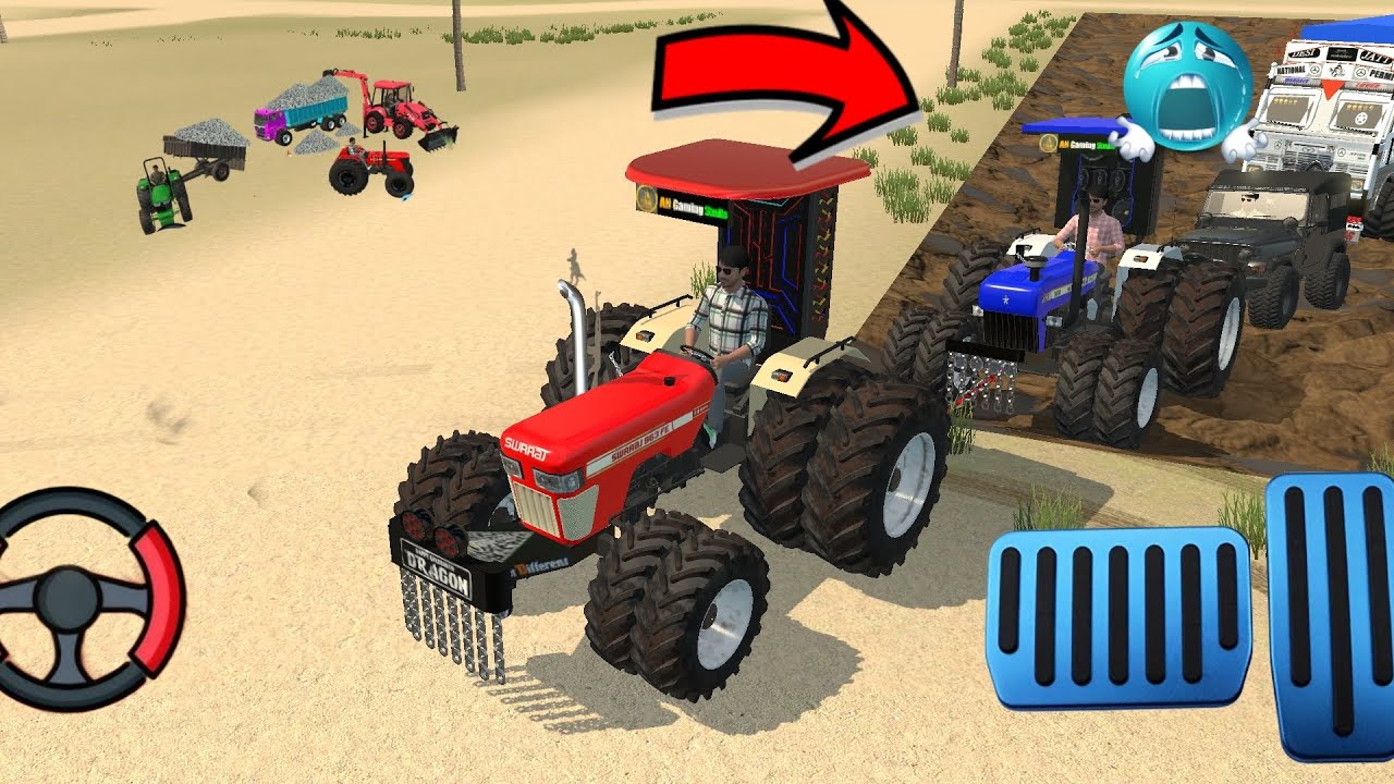Harvest fass Gaya hai swaraj 963 🚜 and New Holend tractor 🚜 and thar 2 and truck 